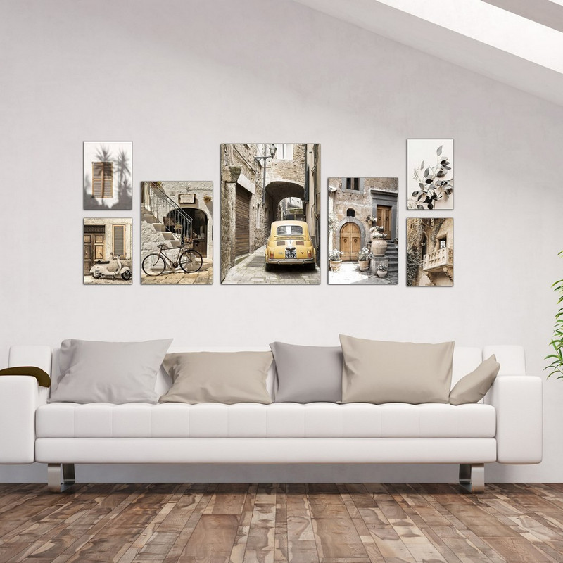 تابلو شاسی بکلیت طرح منظره اداری شهری مدل SH-498 مجموعه 7 عددی