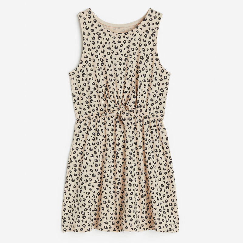 پیراهن بدون آستین یقه گرد دخترانه مدل پلنگی