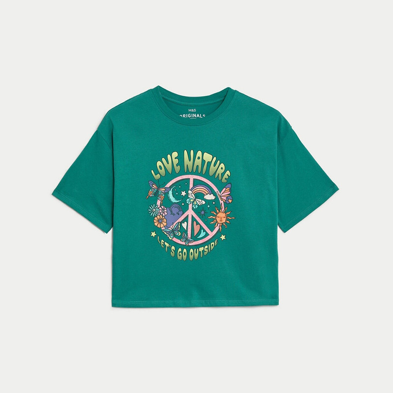 تی شرت آستین کوتاه دخترانه مدل pk- gr-ms