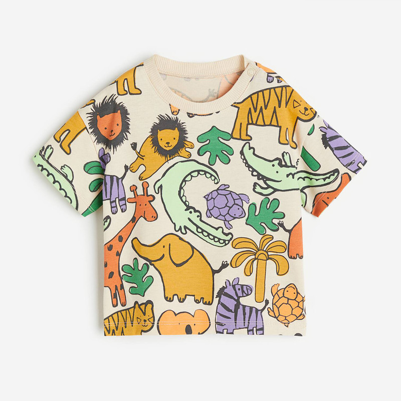 تی‌شرت آستین کوتاه پسرانه مدل حیوانات کد pk-hm