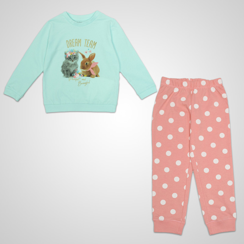 ست تی شرت و شلوار دخترانه اینکس تنسو مدل cat-03