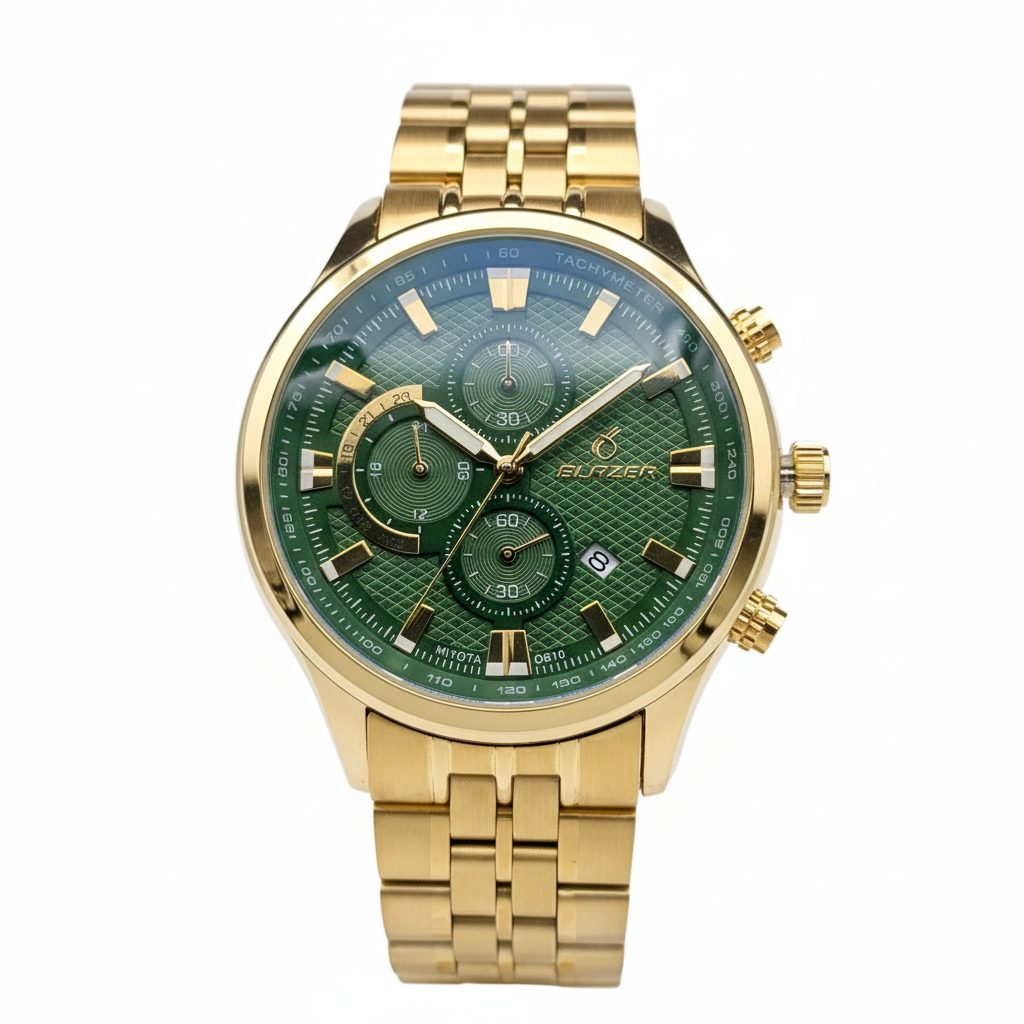 ساعت بلیزر طلایی صفحه سبز  ۳۲۱۰ تک مردانه