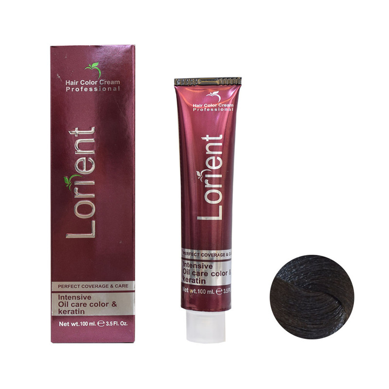 رنگ مو لورینت شماره C2 حجم 100 میلی لیتر رنگ قهوه ای دودی تیره