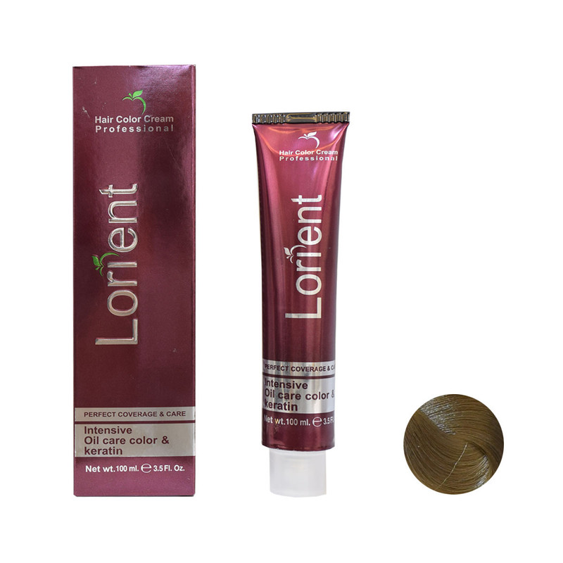 رنگ مو لورینت شماره M8 حجم 100 میلی لیتر رنگ بلوند زیتونی خیلی روشن