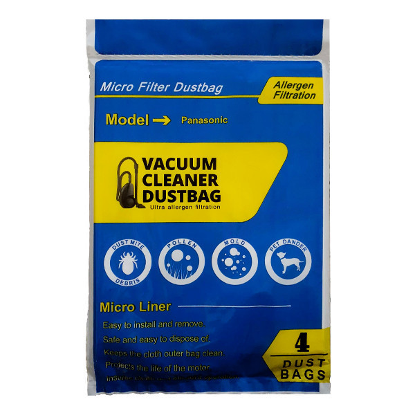 پاکت جاروبرقی مدل 4750 7540 بسته 4 عددی مناسب برای جاروبرقی پاناسونیک