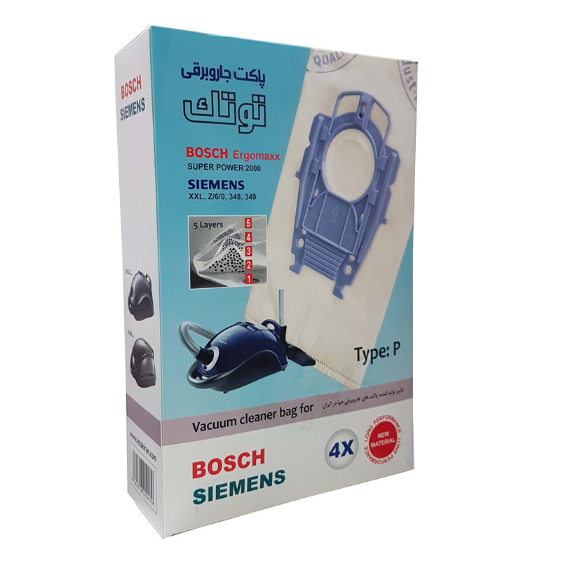 کیسه جاروبرقی توتک مدل 11017 مناسب برای جاروبرقی بوش و زیمنس