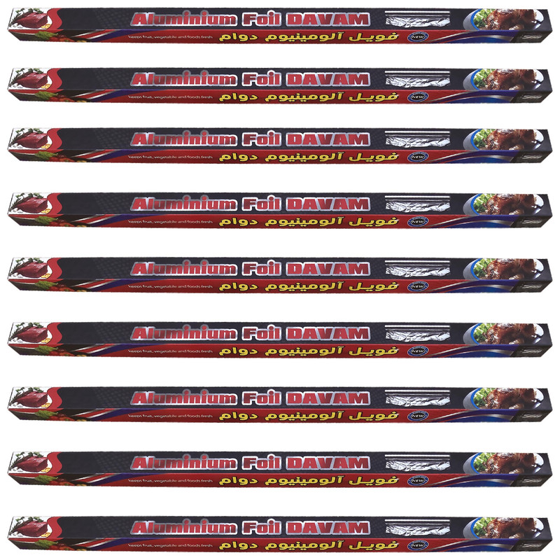 فویل آلومینیوم دوام مدل بسیار ضخیم 70mic رول 1 متری بسته 9 عددی