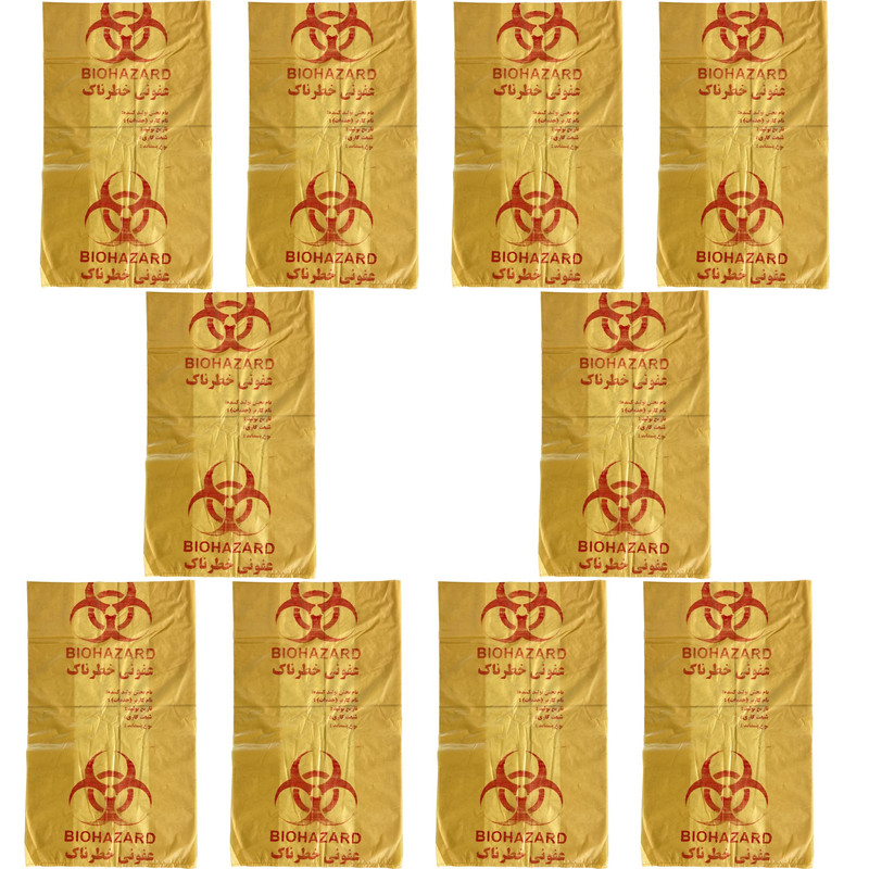 کیسه زباله طرح عفونی مدل ضخیم 70.65 بسته 10 عددی