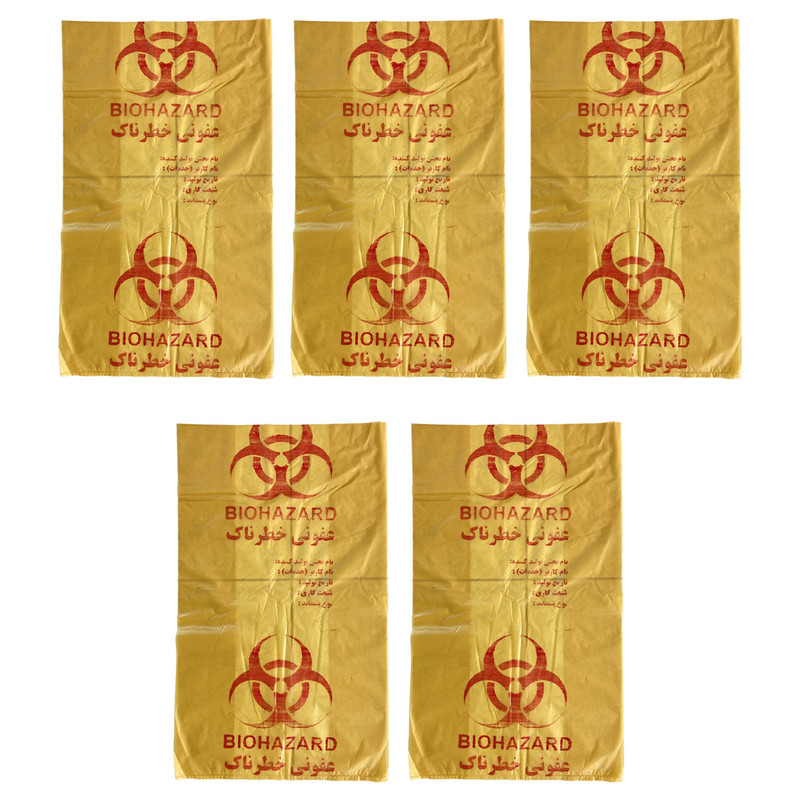 کیسه زباله مدل چاپدار عفونی 60.70 بسته 5 عددی