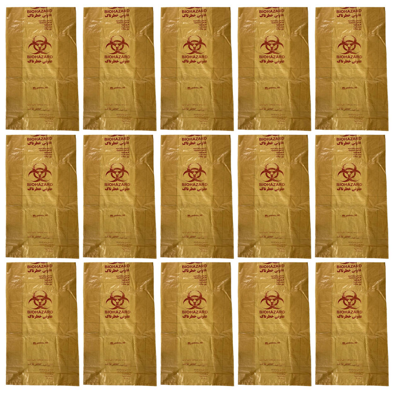 کیسه زباله طرح عفونی مدل ضخیم 90.70 بسته 15عددی