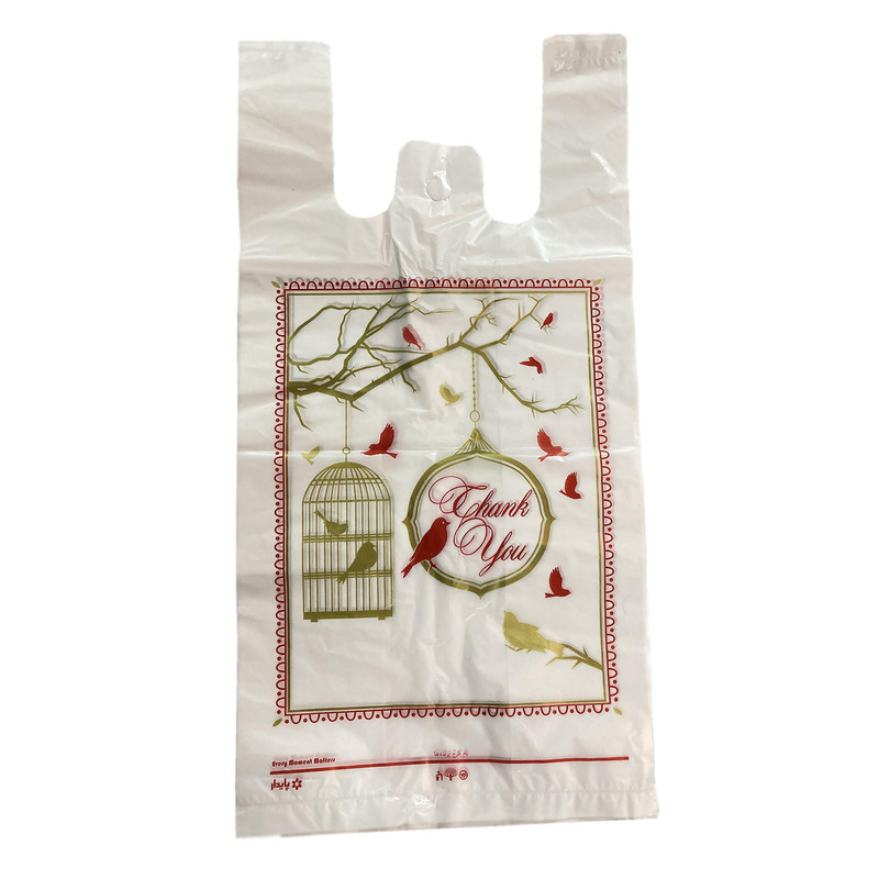 کیسه خرید مدل دسته دار سایز بسته 100 عددی