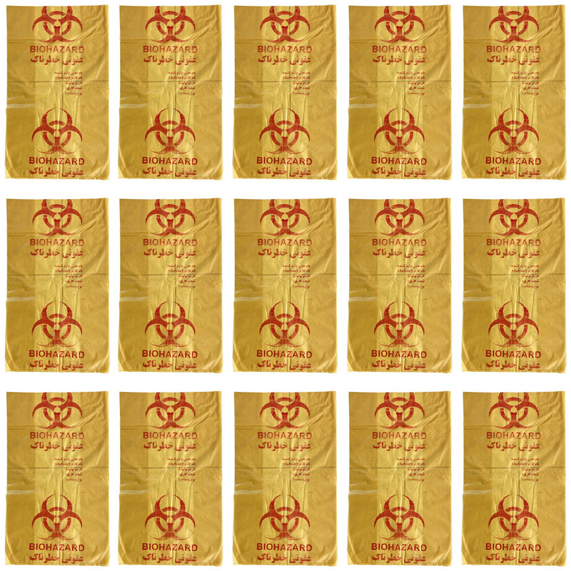 کیسه زباله مدل بیمارستانی طرح عفونی ضخیم 120.90 بسته 15 عددی