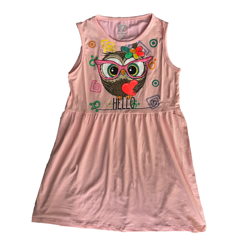 سارافون دخترانه طرح جغد مدل R-SAM01