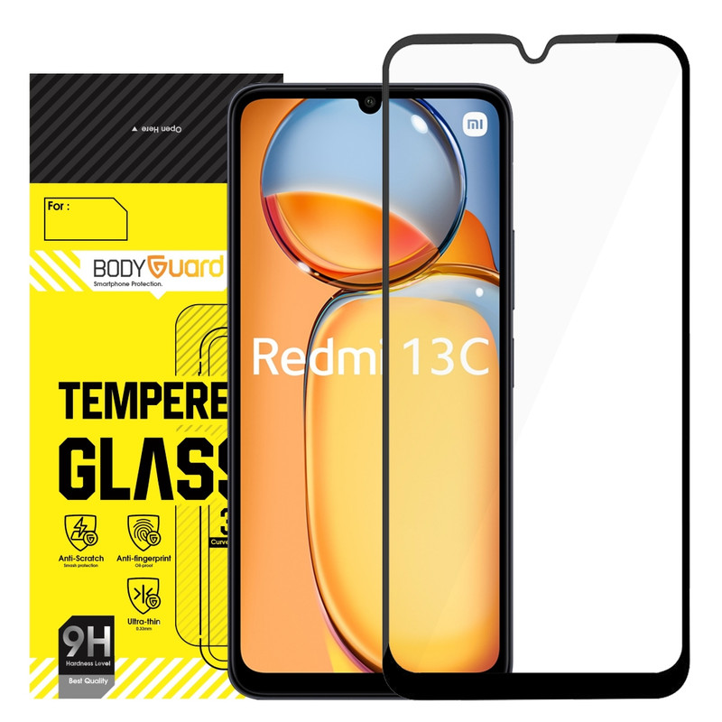 محافظ صفحه نمایش شیشه ای بادیگارد مدل FX مناسب برای گوشی موبایل شیائومی Redmi 13C