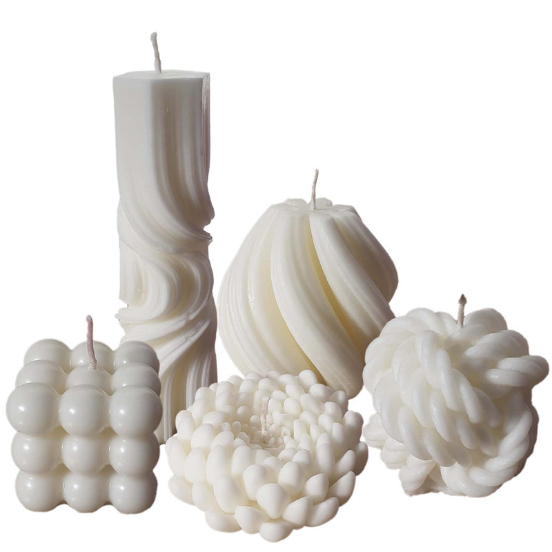 شمع دست ساز مدل تزیینی مجموعه 5 عددی