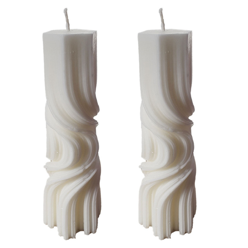 شمع دست ساز مدل استوانه مجموعه 2 عددی