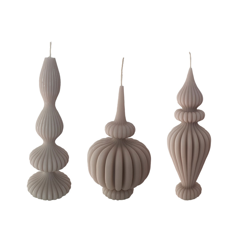 شمع دست ساز مدل سرمه دان مجموعه 3 عددی