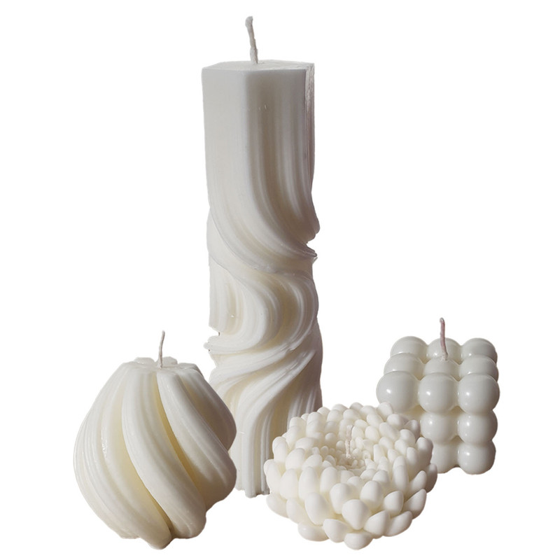 شمع دست ساز مدل گل داوودی مجموعه 4 عددی