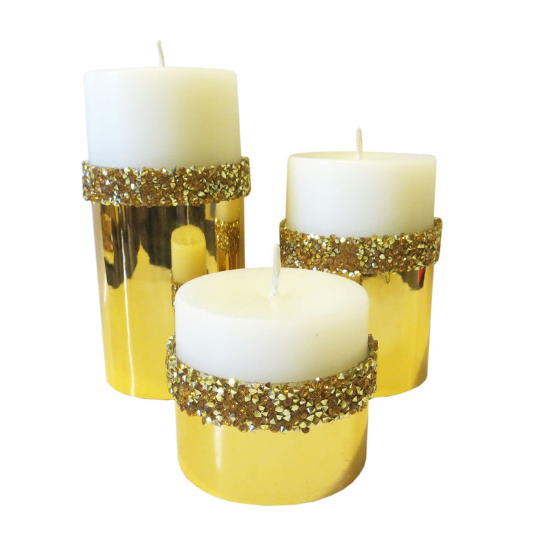 شمع استوانه مدل سنگی 2 مجموعه 3 عددی