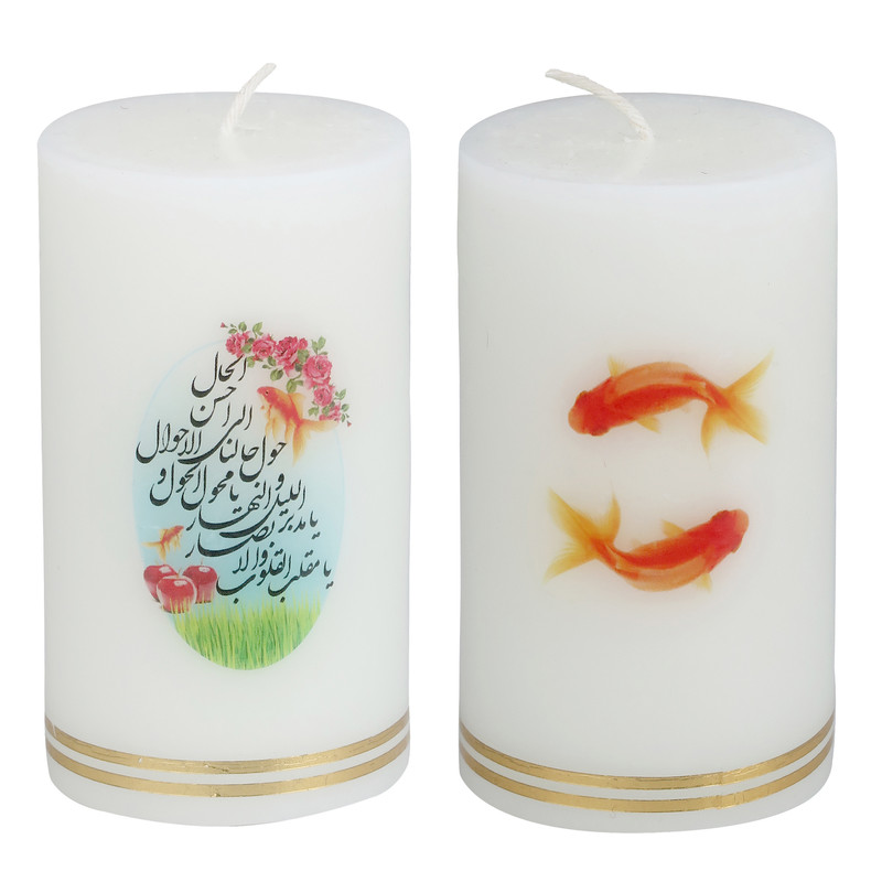شمع مدل هفت سین و ماهی کد ۰۹ مجموعه دو عددی