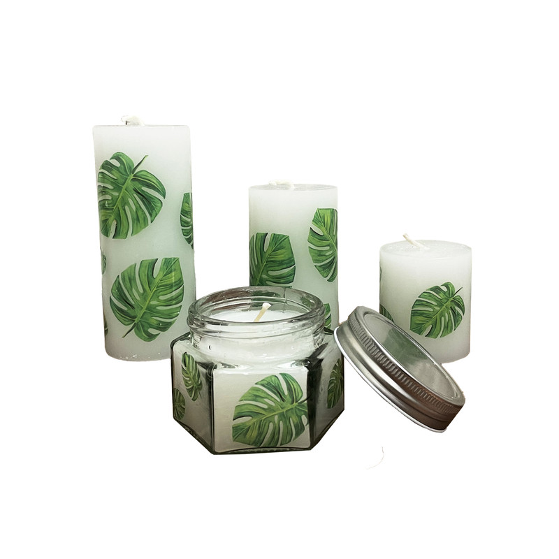 شمع طرح برگ کد 52 مجموعه 4 عددی