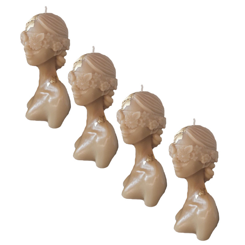 شمع دست ساز مدل ناتالی مجموعه 4 عددی