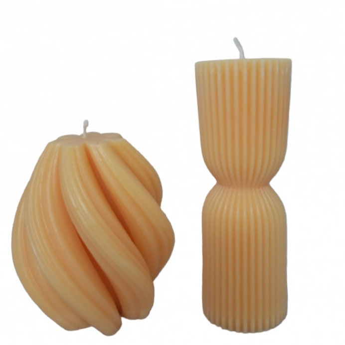 شمع دست ساز مدل گوی ساحلی و استوانه مجموعه 2 عددی