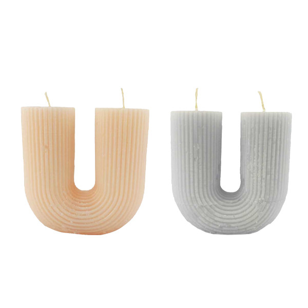 شمع دست ساز مدل یو بسته 2 عددی