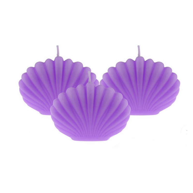 شمع دست ساز مدل صدف مجموعه  3 عددی