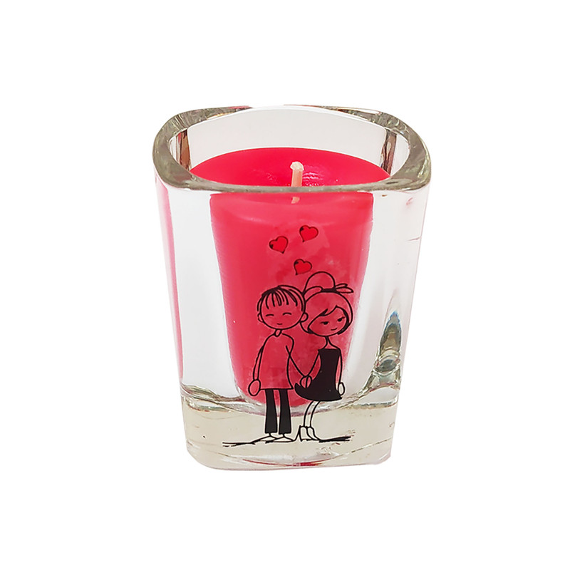 شمع لیوانی هیوا طرح عاشقانه مدل عشق کد 95