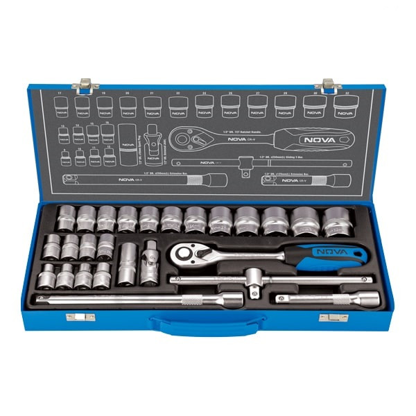 آچار بکس نووا مدل 6681 مجموعه 26 عددی