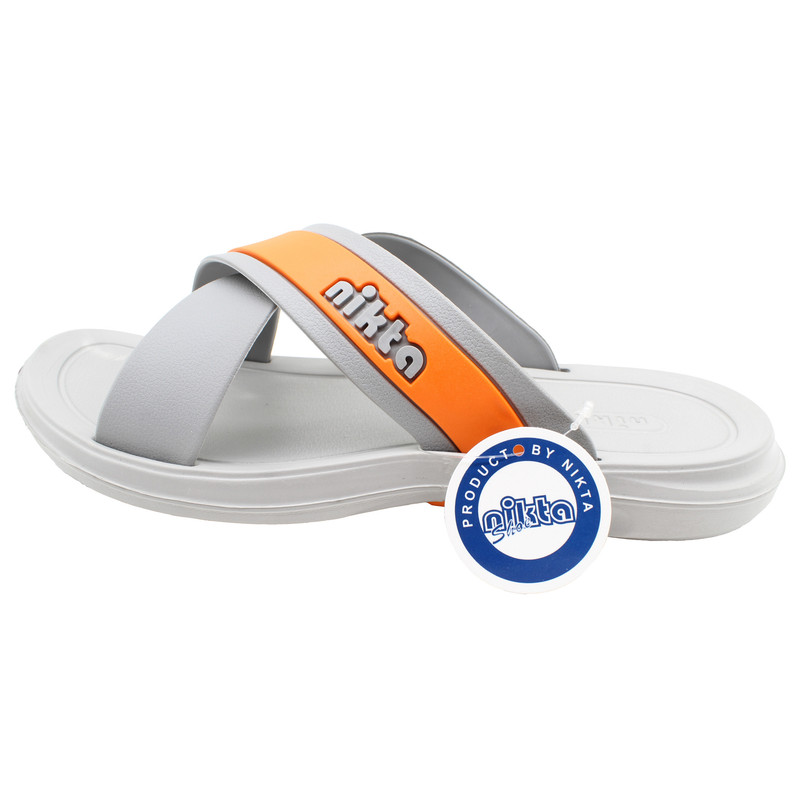 دمپایی مردانه نیکتا مدل K1-M 196 A رنگ طوسی نارنجی 