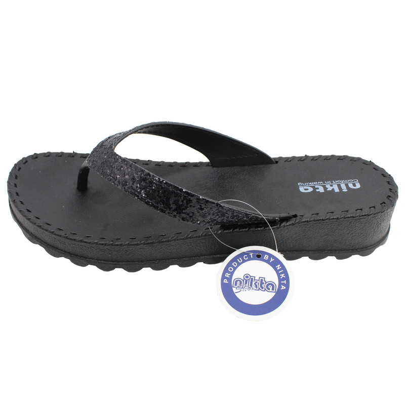 دمپایی زنانه نیکتا مدل اکلیلی K1-017 رنگ مشکی