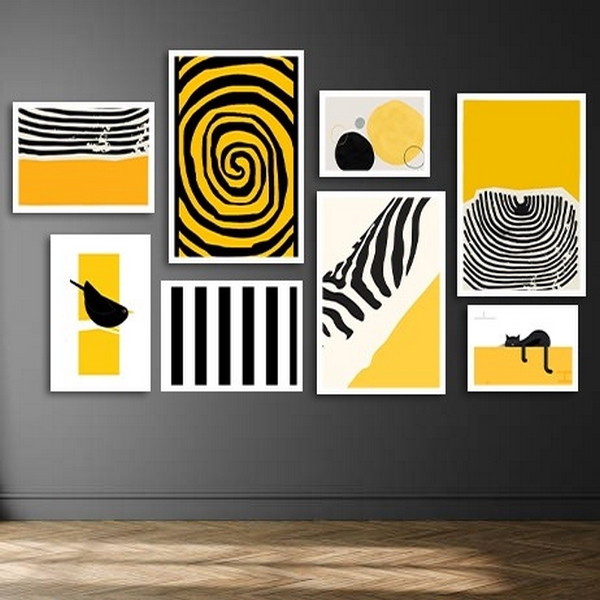 تابلو بکلیت طرح هنری دکوری و مدرن  مدل  W-bu3831 مجموعه 8 عددی