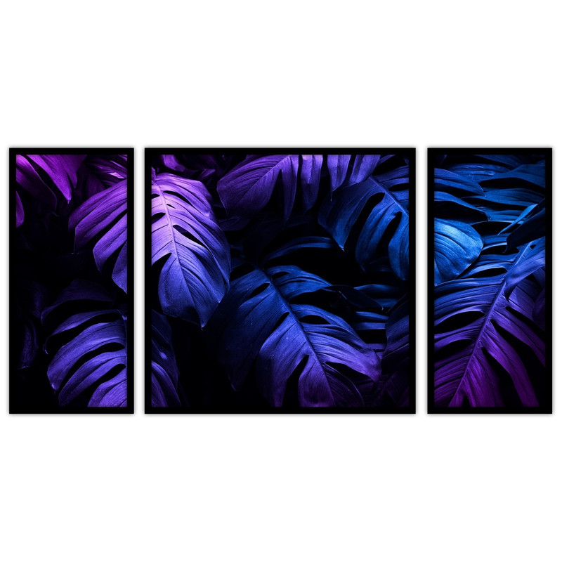 تابلو بکلیت طرح دکوراتیو و مدن برگ مدل B-bu3619 مجموعه 3 عددی