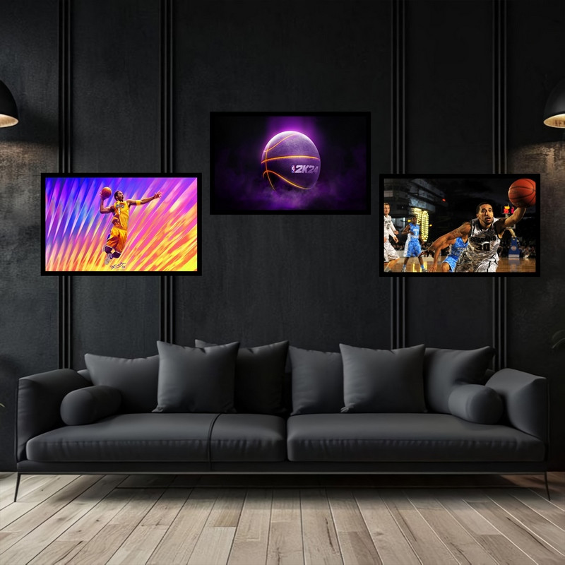 تابلو بکلیت طرح ورزشی توپ بسکتبال مدل  B-bu3753 مجموعه 3 عددی