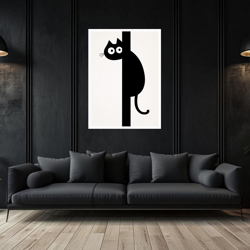 تابلو بکلیت طرح فانتزی گربه دکوری هنری و مدرن و مینیمال مدل W-bu5367