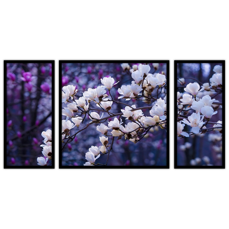 تابلو بکلیت طرح هنری شکوفه درخت  مدل B-bu3399 مجموعه 3 عددی