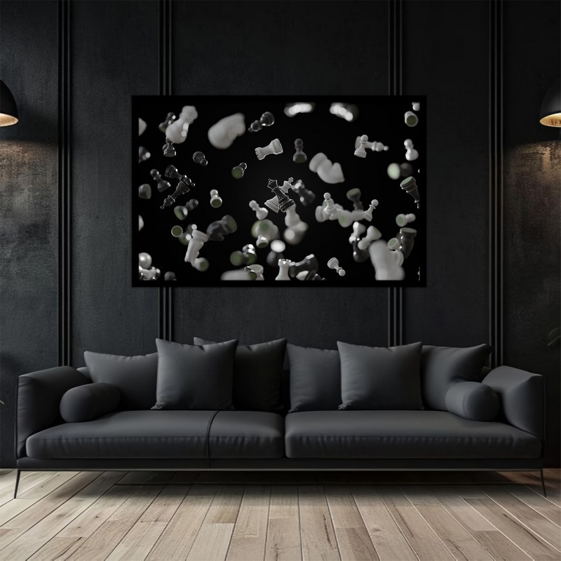 تابلو بکلیت طرح بازی مهره شطرنج مدل  B-bu5057