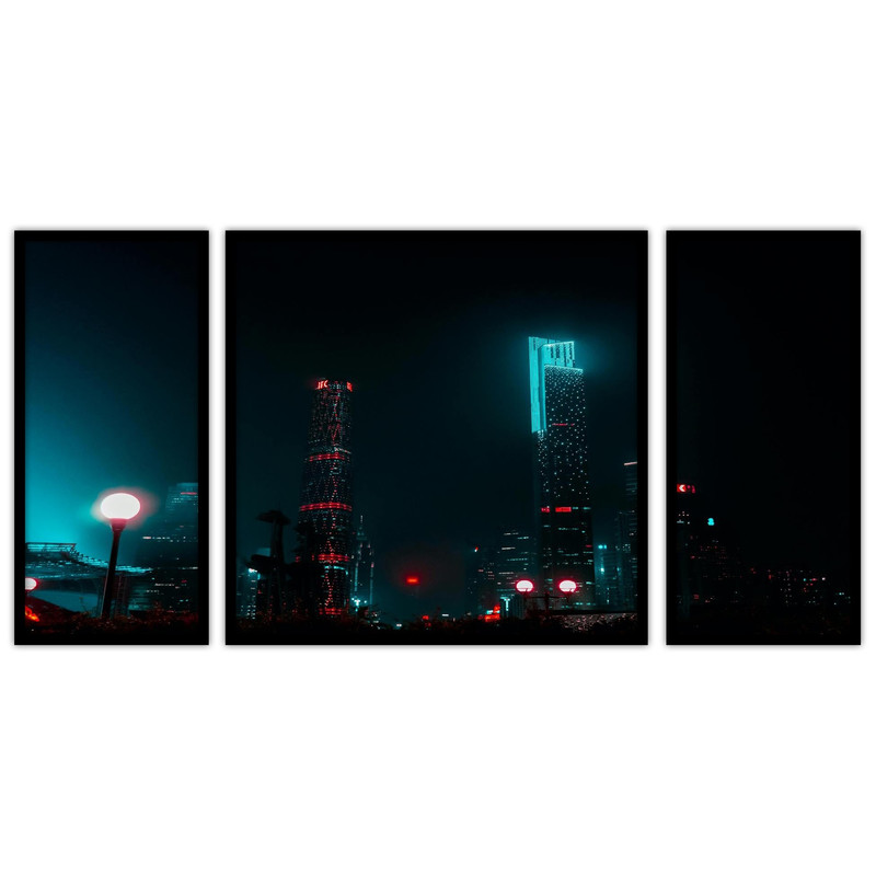 تابلو بکلیت طرح منظره شهری  بنا و ساختمان مدل B-bu3546 مجموعه 3 عددی