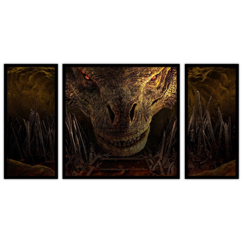 تابلو بکلیت طرح فیلم خانه اژدها مدل B-bu3566 مجموعه 3 عددی