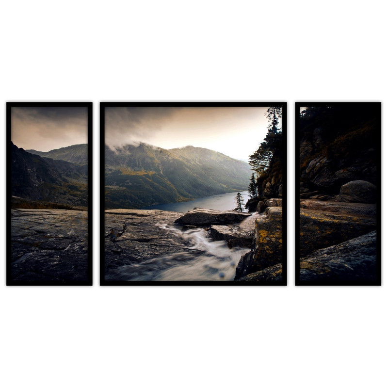 تابلو بکلیت طرح منظره طبیعت مدل B-bu3623 مجموعه 3 عددی