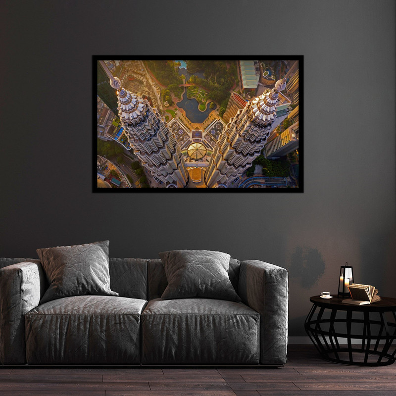 تابلو بکلیت طرح منظره شهری برج دوقلو مدل B-bu1344