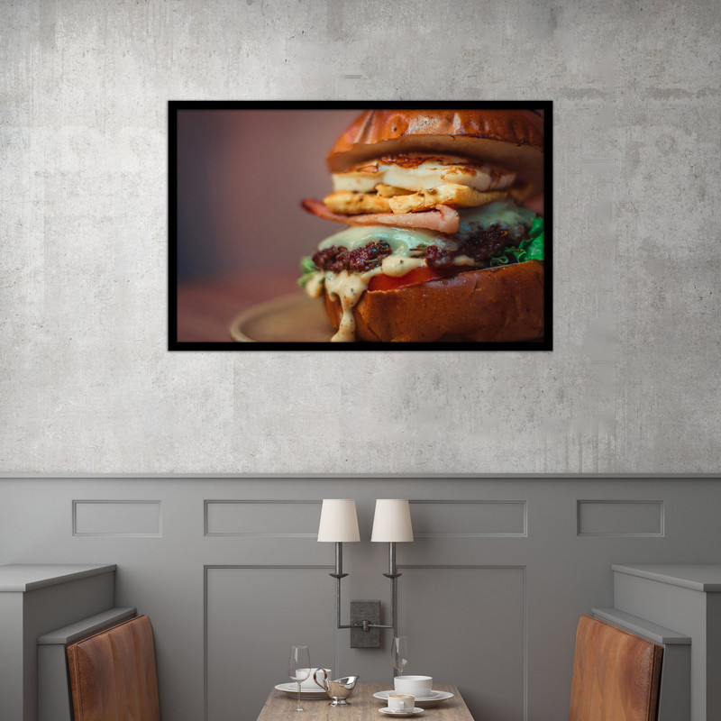 تابلو بکلیت طرح غذا و فست فود همبرگرد مدل B-bu2588
