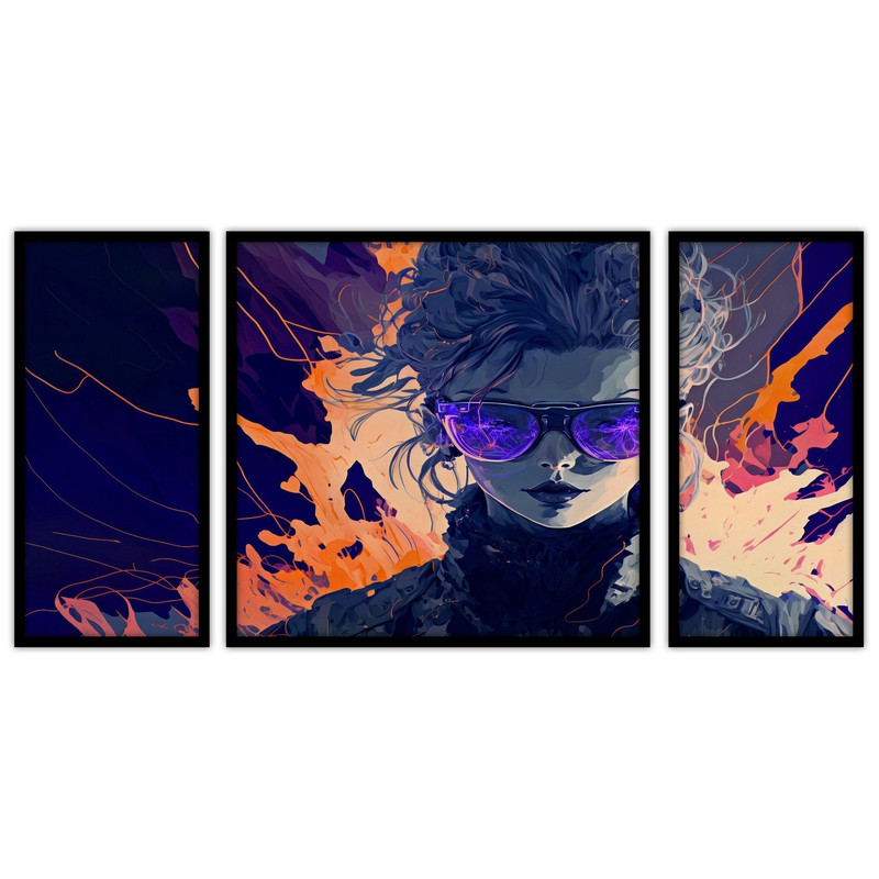 تابلو بکلیت طرح انیمه گیمینگ و گیم نت   مدل B-bu3480 مجموعه 3 عددی