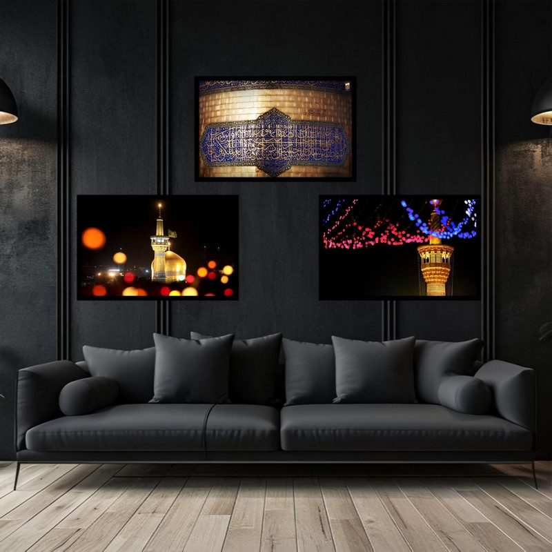 تابلو بکلیت طرح تصویر مذهبی مدل B-bu3740 مجموعه 3 عددی