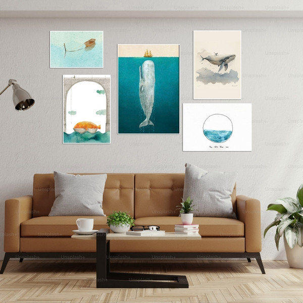 تابلو بکلیت طرح نقاشی دکوری مینیمال مدل W-bu3825 مجموعه 5 عددی