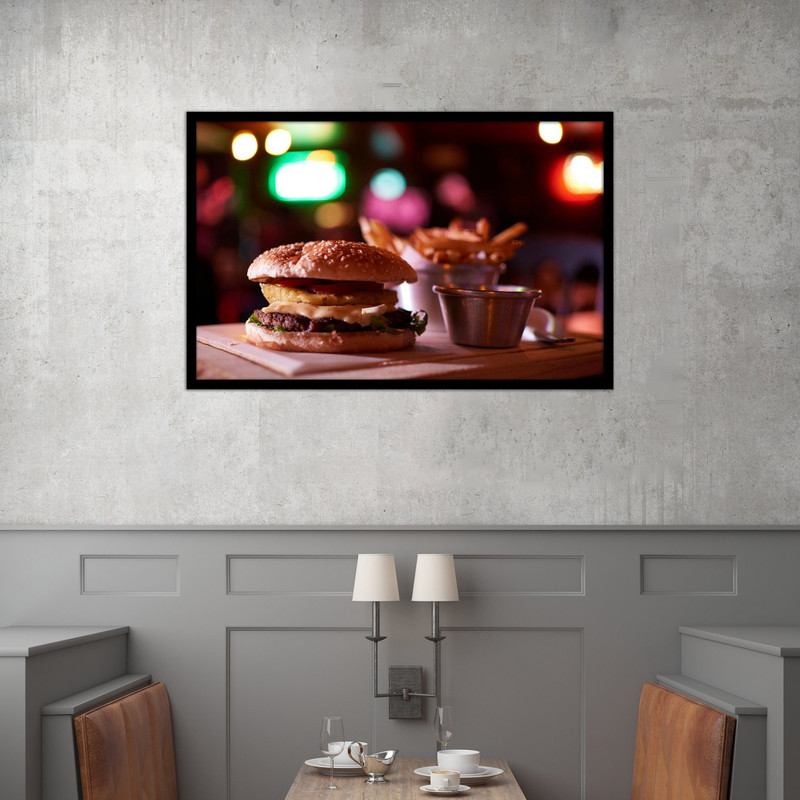 تابلو بکلیت طرح غذا فست فود و همبرگرد  مدل B-bu2579