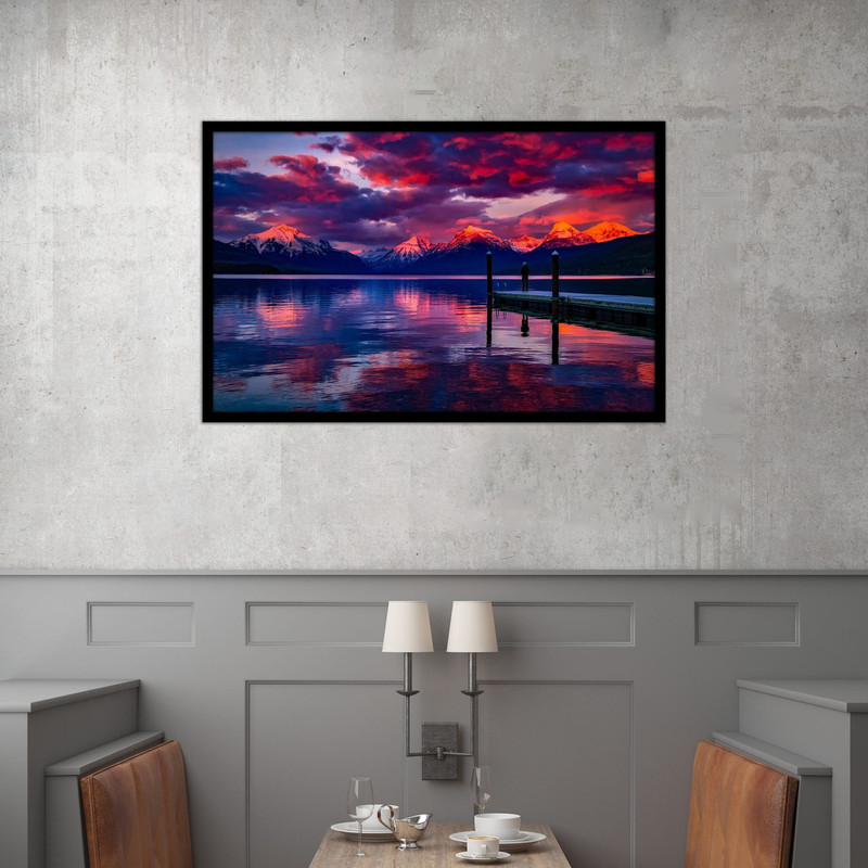 تابلو بکلیت طرح منظره طبیعت و کوه و دریا مدل B-bu2586