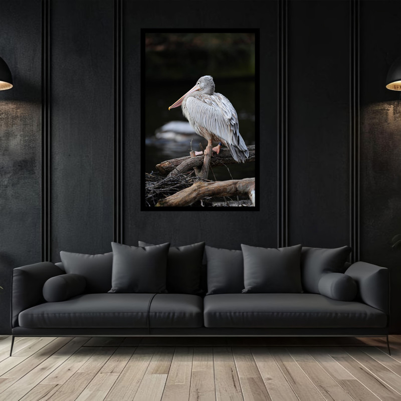 تابلو بکلیت طرح دکوراتیو حیوانات و پرندگان پلیکان مدل B-bu2949